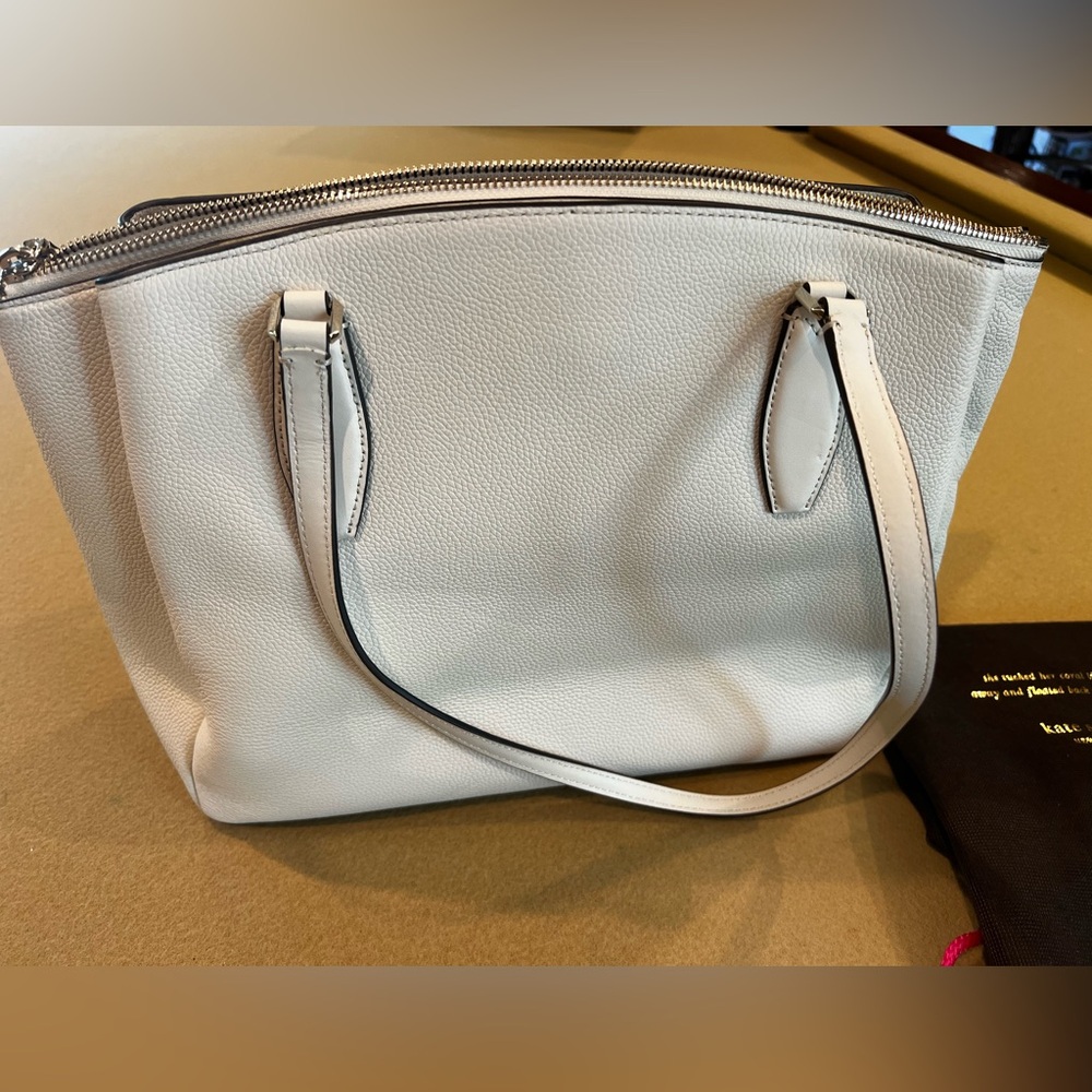 New without tags Kate Spade Off White Leather Tote Bag